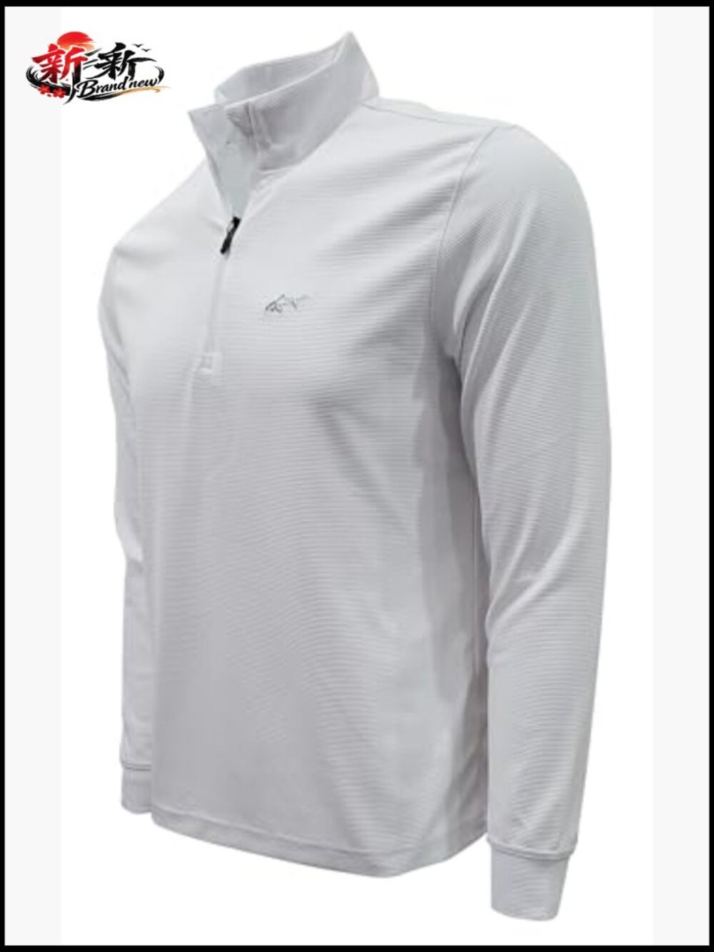 Men's Quarter Zip Polyester Stripe Sweater Performance Activewear - Picture 4 of 4